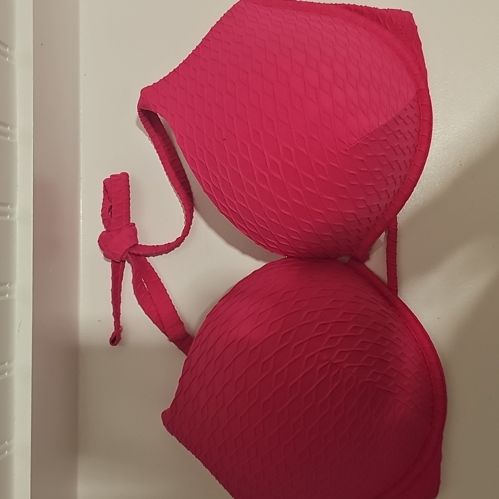 Victoria's Secret NWT Swim Padded Pushup Style Top Hot Pink 38DD